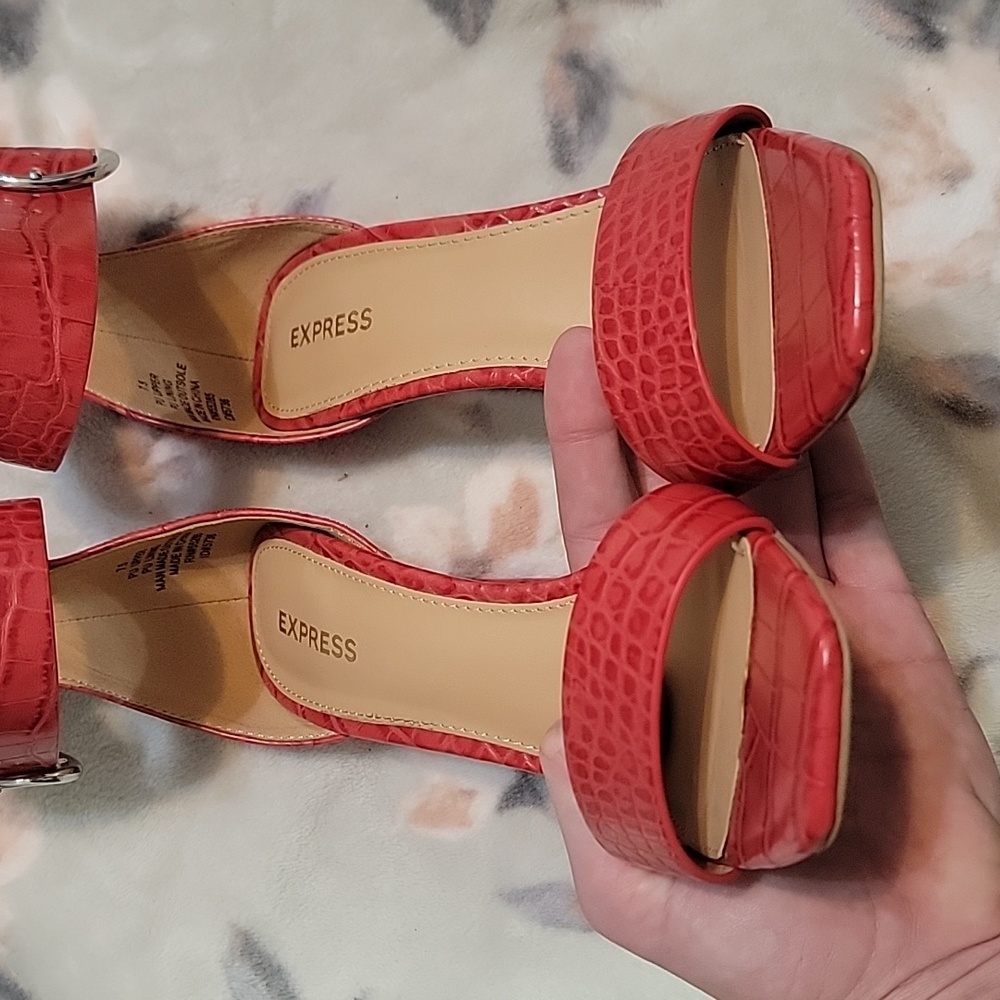 Express Snake Print Heels - image 3